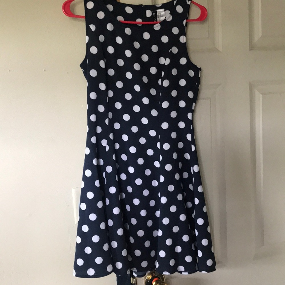 Navy Polka Dot Dress